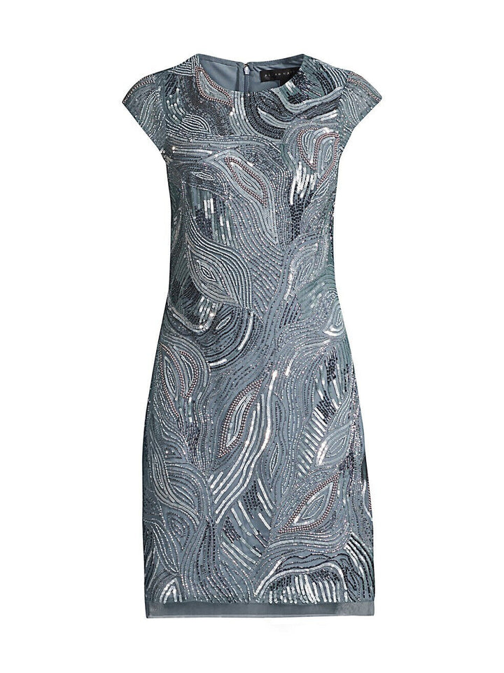 Aidan Mattox Beaded Sheath Dress