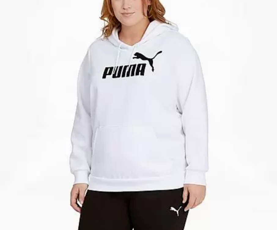 Puma Plus Size Fleece Logo Hooded Sweatshirt MSRP $45 Size 3X # 4D 623 NEW