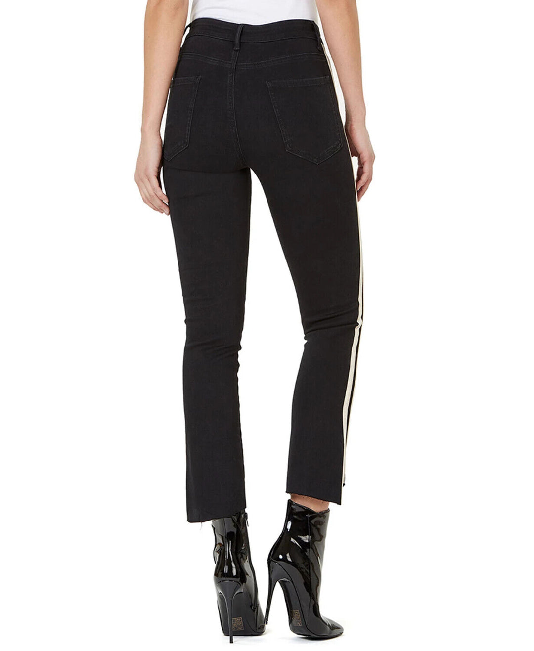 Numero Juniors High-Rise Side-Stripe Cropped Jeans