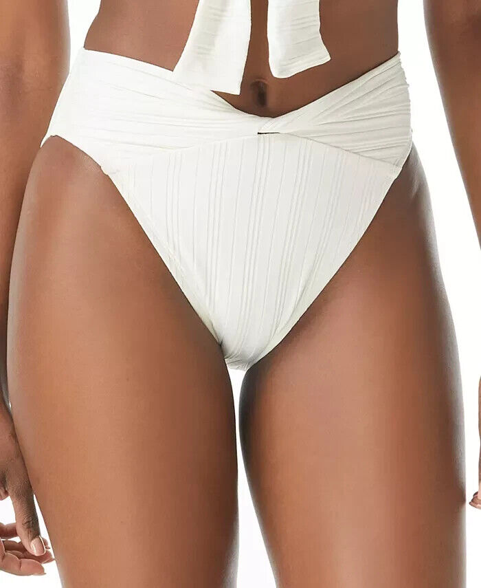 Vince Camuto Ribbed High-Leg Twist-Front Bikini Bottoms $74 Size XS # U3 545 NEW