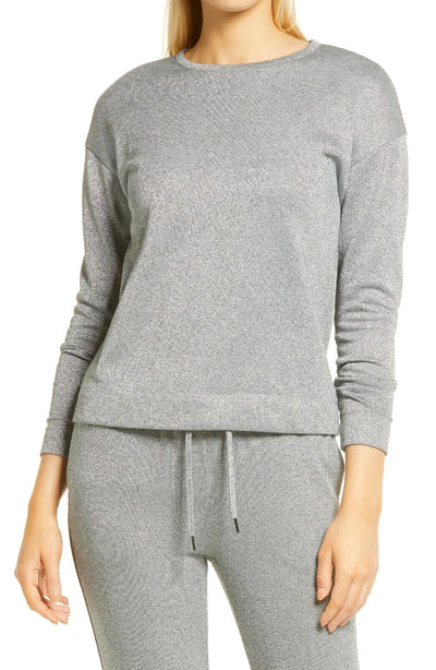 ANNE KLEIN Metallic Cotton Blend Sweatshirt MSRP $79 Size L # 5A 2020 NEW