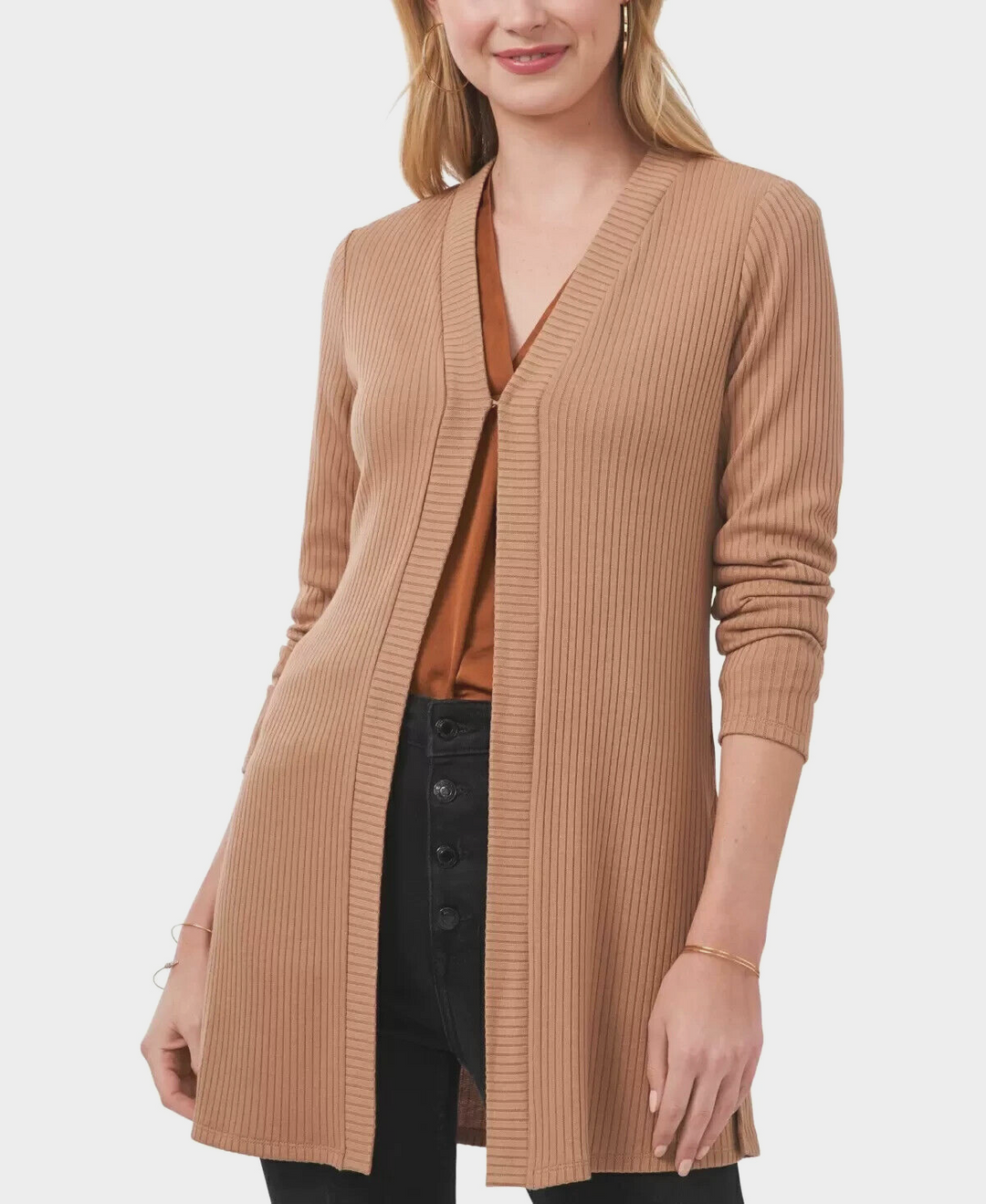 Vince Camuto Rib-Knit Open-Front Cardigan MSRP $79 Size XS # 1B 1578 NEW