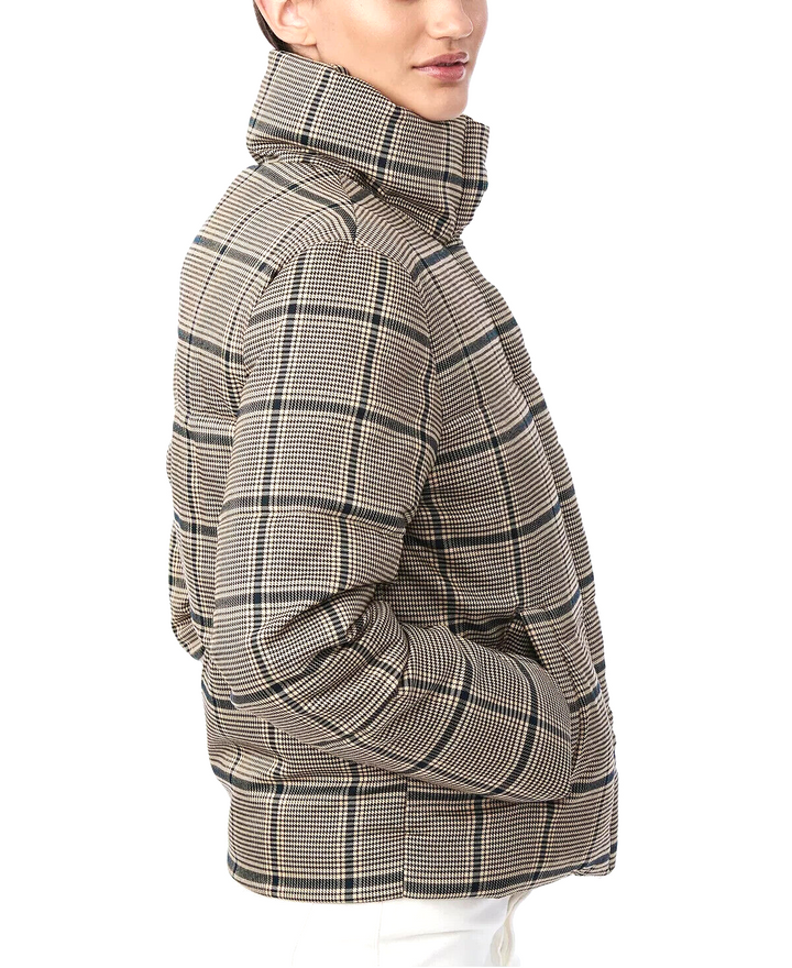 Collection B Juniors' Cropped Plaid Puffer Coat