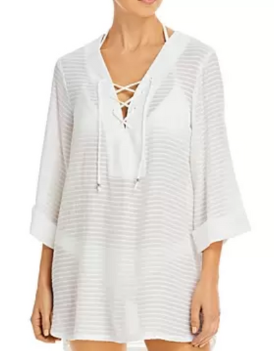 J. Valdi Lace Up Shirt Swim Cover Up MSRP $58 Size S # 3A 1880 NEW