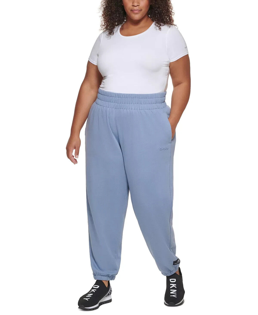 DKNY Sport Plus Size Embossed-Logo Jogger Pants