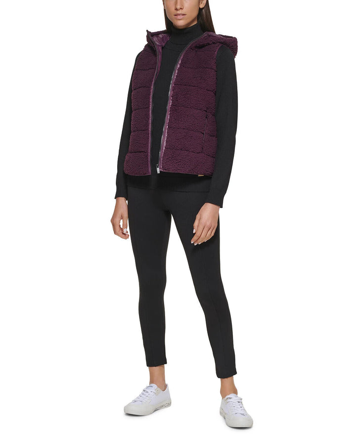 Calvin Klein Chaleco acolchado Sherpa Fleece MSRP $ 99 Tamaño L # 6D 1626 NUEVO