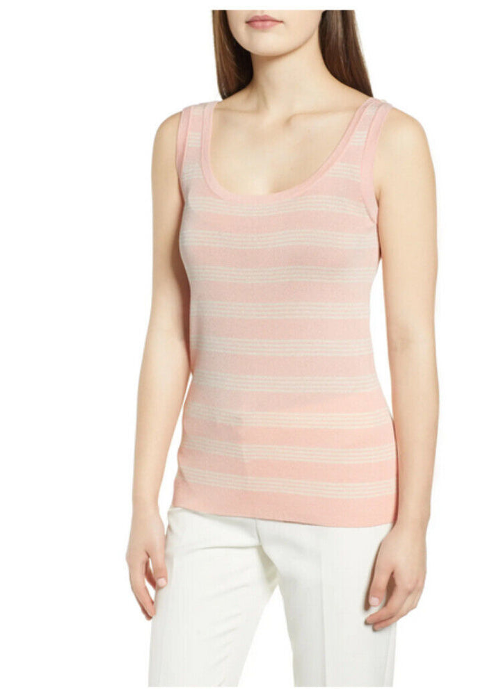 Anne Klein Triple Stripe Tank MSRP $59 Size L # 5B 1814 NEW