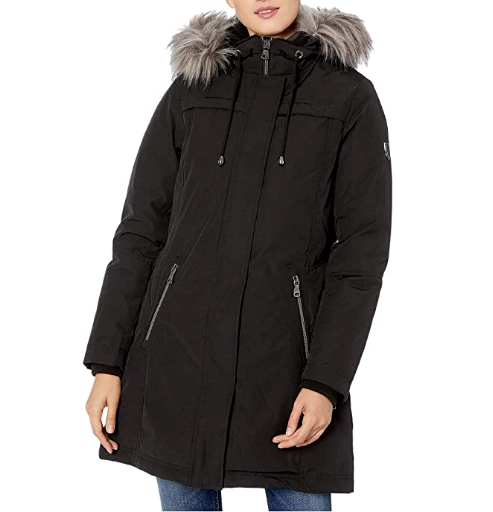 Vince Camuto Faux Fur-Trim Parka Size M # 8B 1294 NEW