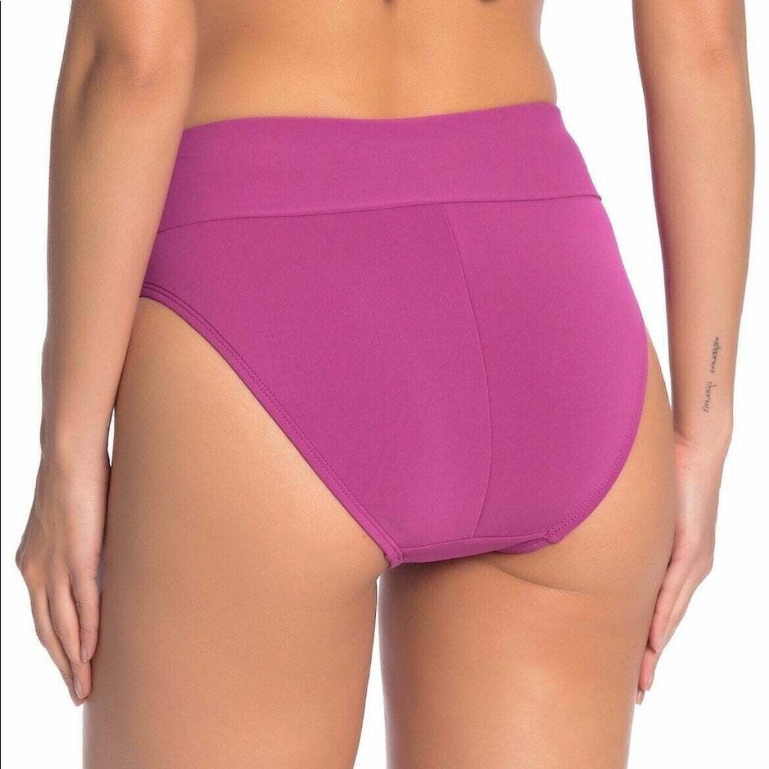 Robin Piccone Buckled High-Waist Bikini Bottom