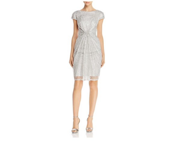 Tadashi Petites Ruched Sequined Dress