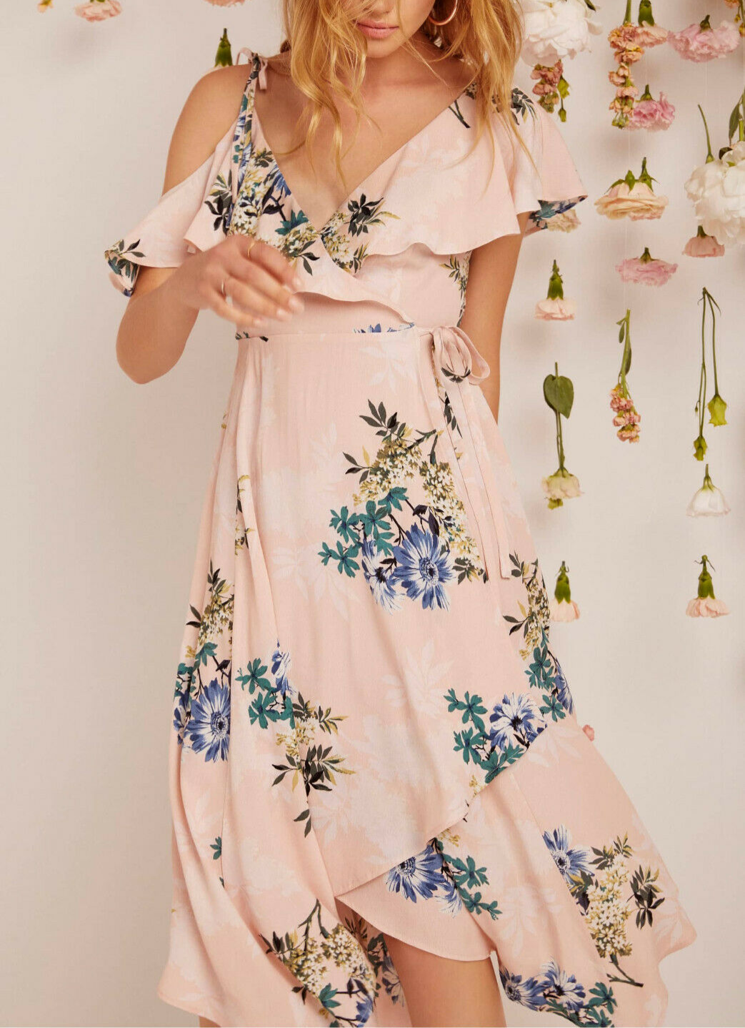 ASTR the Label Yessenia Floral Print Wrap Dress