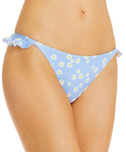 AQUA Swim Daisy Print Ruffled Bikini Bottom MSRP $48 Size S # U3 503 NEW