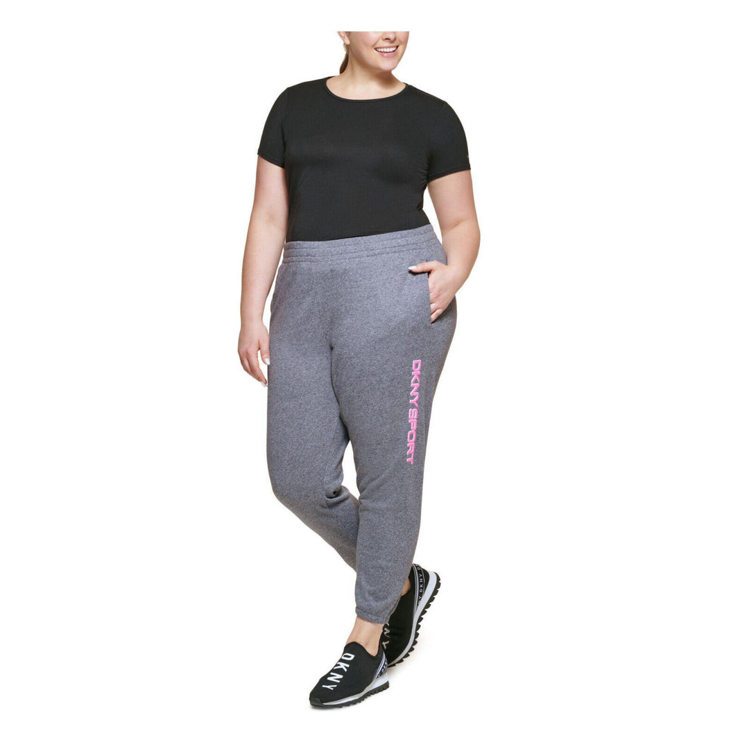 DKNY Sport Plus Size Logo High-Rise Joggers