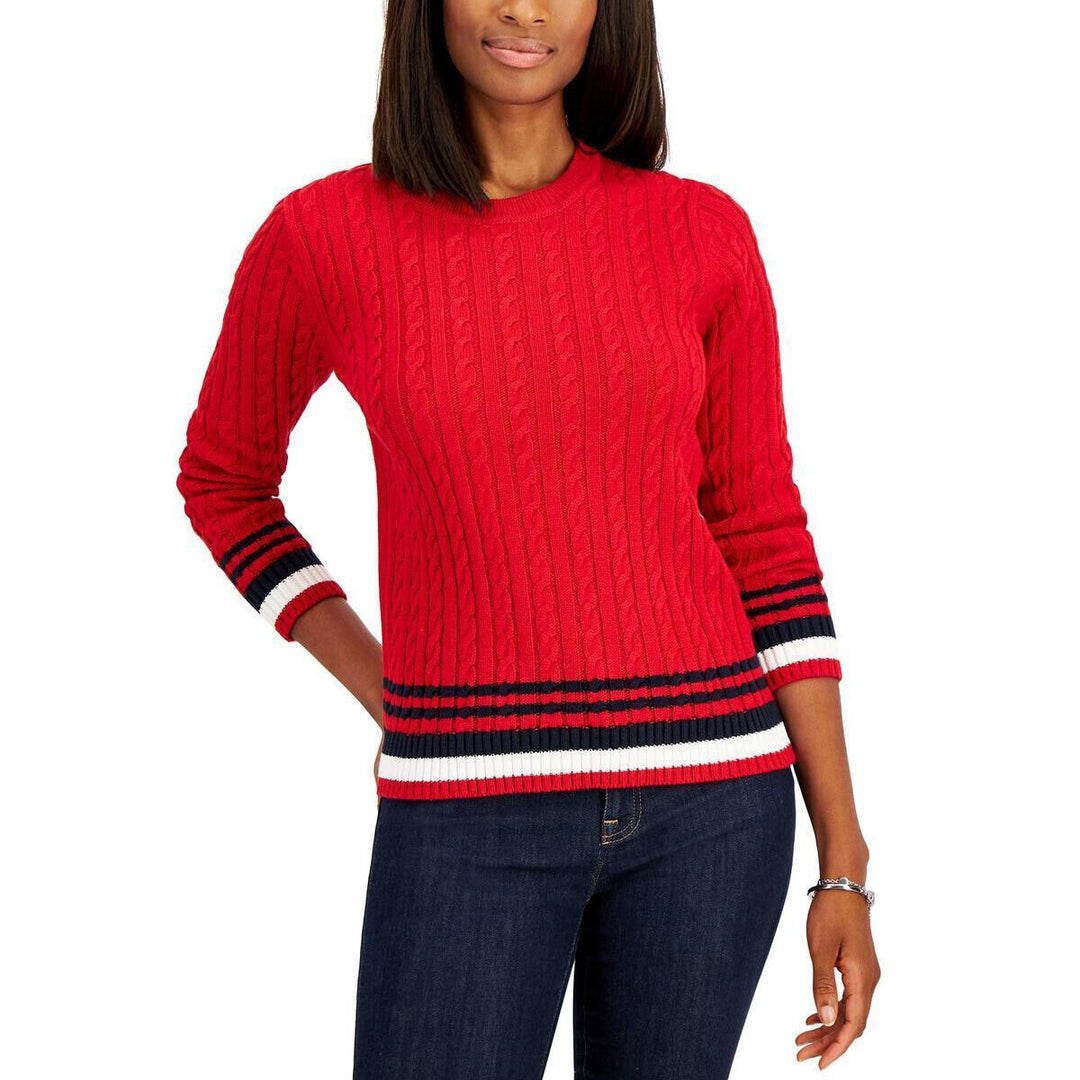 Tommy Hilfiger Cable-Knit Striped-Hem Sweater MSRP $69.50 Size XXL # 5C 2398 NEW