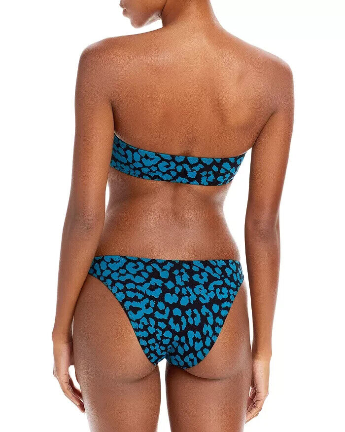 Sólido y a rayas Top de bikini con estampado de leopardo The Tati $88 Talla M # U4 407 NUEVO