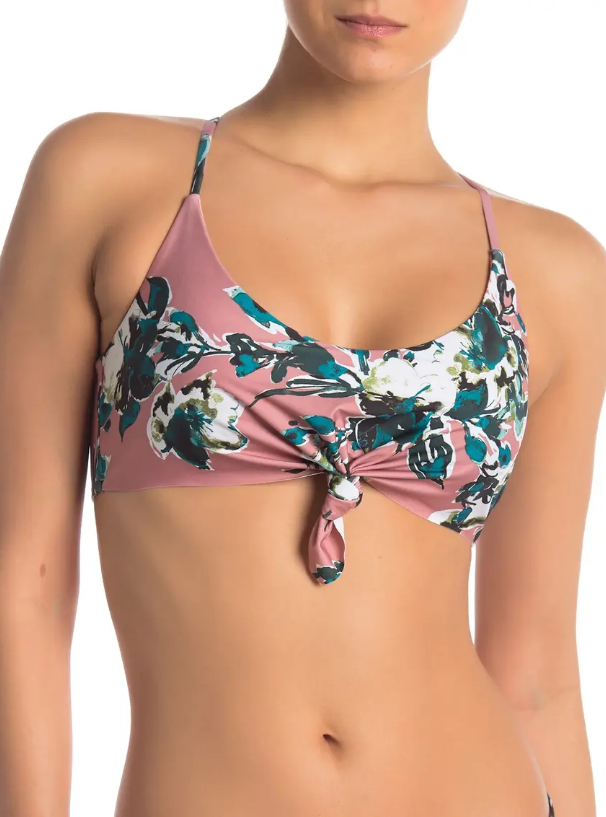 Splendid Watercolor Knotted Crop Bikini Top MSRP $78 Size M # 30D 143 NEW