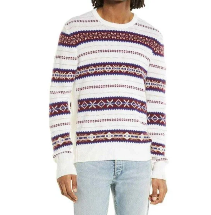 rag & bone Wesley Fair Isle Wool Crewneck Sweater MSRP $395 Size M # 4D 436 NEW