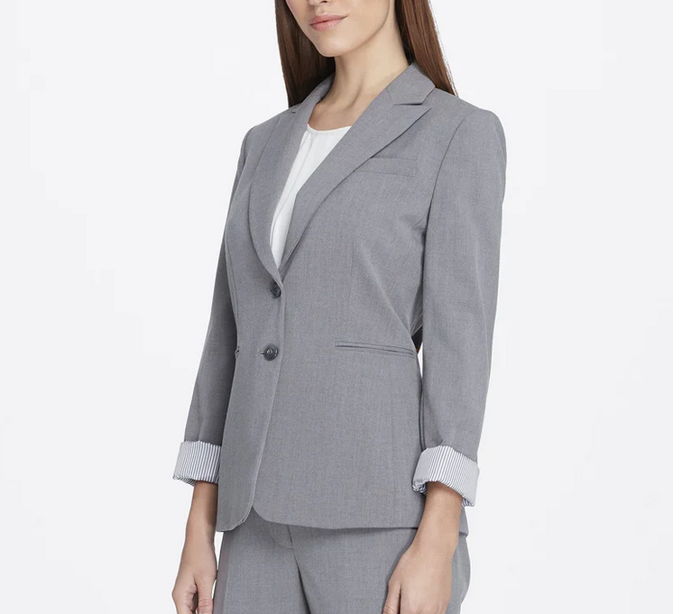 Tahari Petite Peak Lapel Two-Button Jacket Size 14P # 6C 1828 NEW 