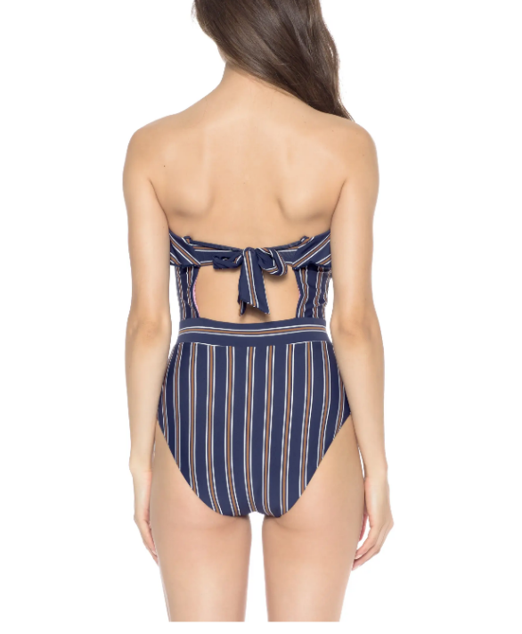 Isabella Rose Broadway Striped & Ruffled 1Pc. Swimsuit