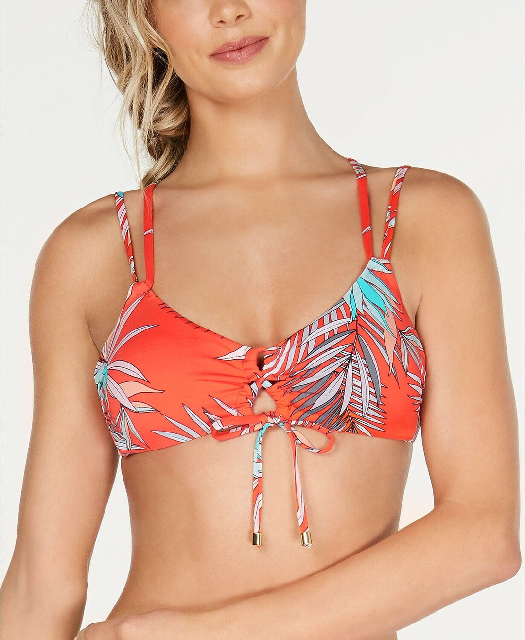 Bar III Tropic Retreat Printed Bralette Bikini Top MSRP $48 Size S # U7 426 NEW 