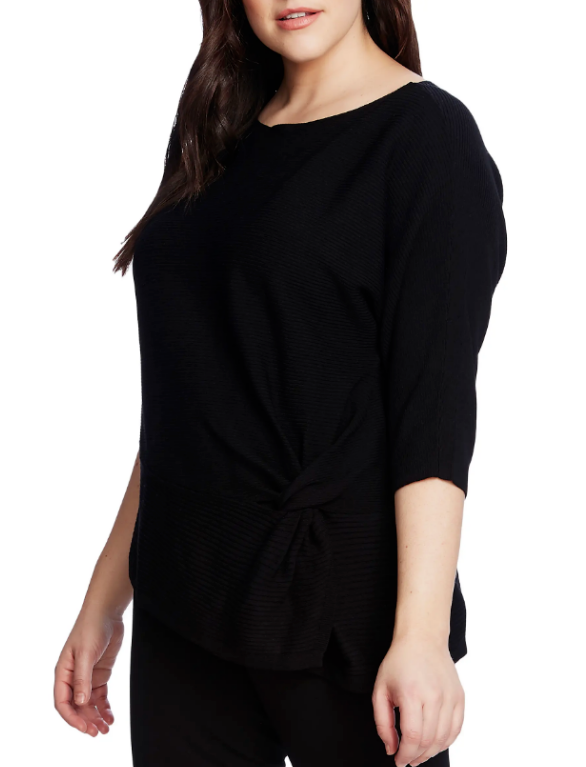 Vince Camuto Plus Dolman Sleeve Side Twist Top