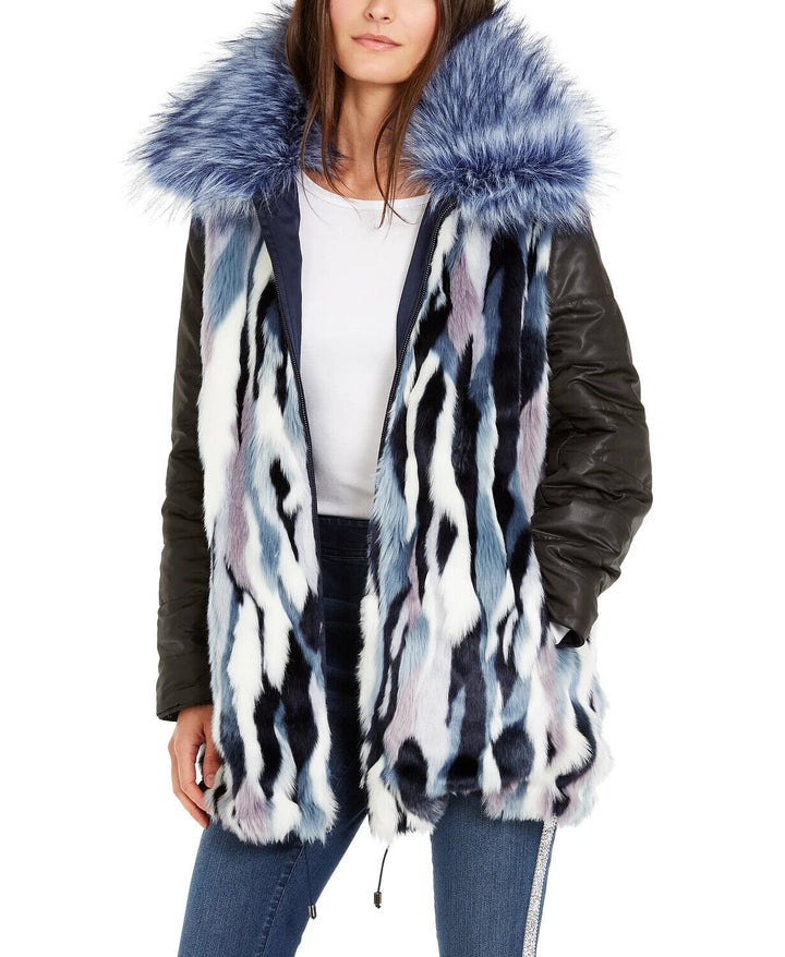 INC Reversible Faux-Fur Anorak Jacket MSRP $249 Size M # 20A 568 NEW