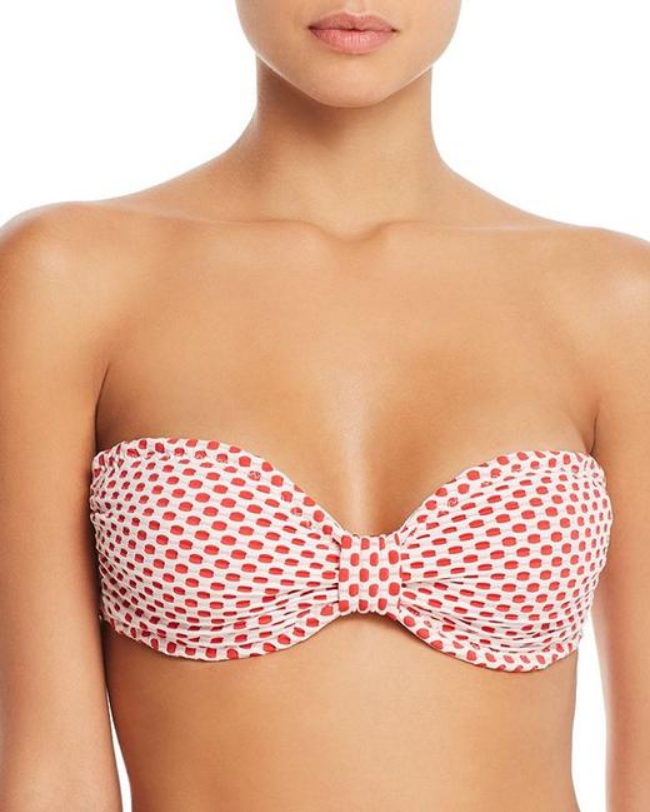 Shoshanna Knot Front Bandeau Bikini Top MSRP $154 Size B # 30C 96 NEW