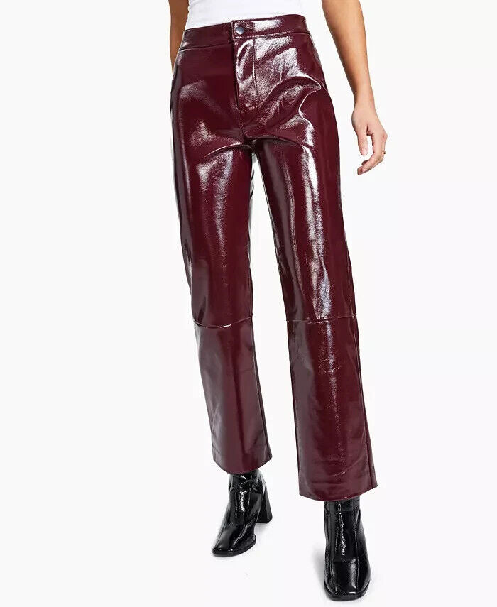 LNA Shiny Faux-Leather Crinkle Pants MSRP $165 Size M # 19A 695 NEW