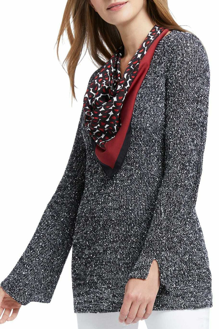 NIC+ZOE Explorer V-Neck Sweater with Scarf