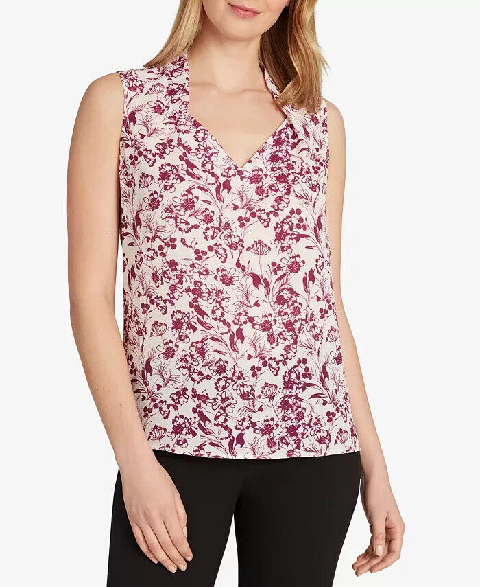 Tahari ASL Printed Top MSRP $69 Size M # 5B 1877 NEW