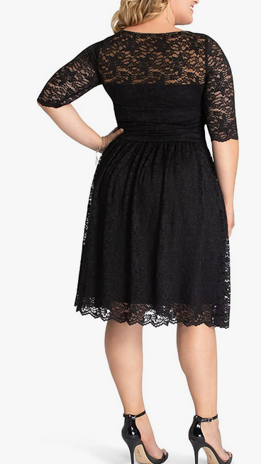 Kiyonna Plus Size Luna Lace Cocktail Dress