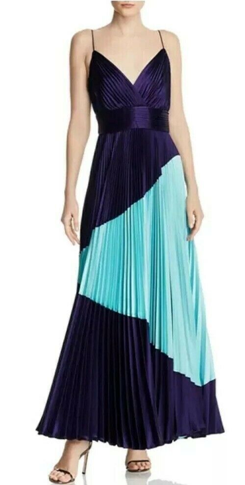 JILL JILL STUART Colorblock Pleated Gown MSRP $498 Size 2 # 14B 1079 NEW