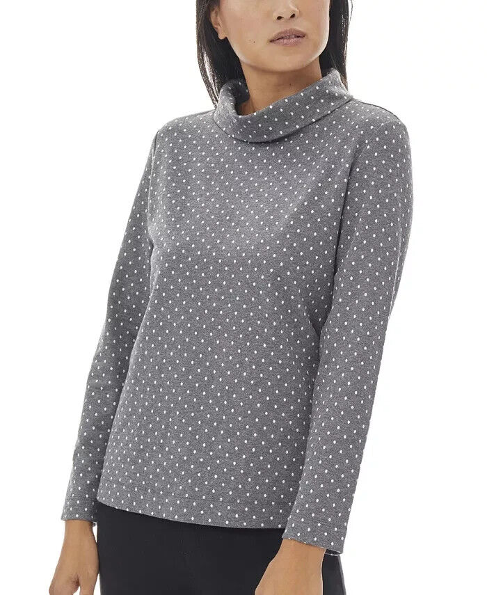 Jones New York Polka Dot Cowl Neck Top MSRP $69 Size L # 4B 407 NEW