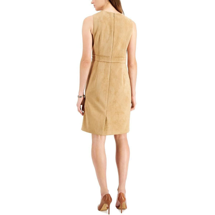 KASPER Faux-Suede Dress