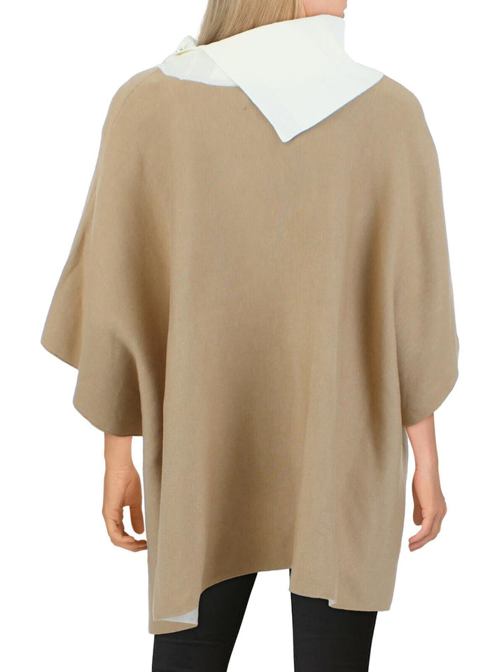 Suéter tipo poncho con cuello partido Anne Klein MSRP $139 Talla M # 10A 2038 NUEVO