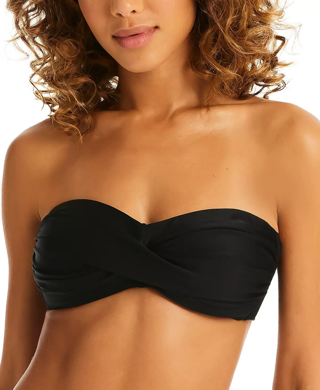 Bar III Twist Bandeau Bikini Top MSRP $44 Size L # U8 482 NEW