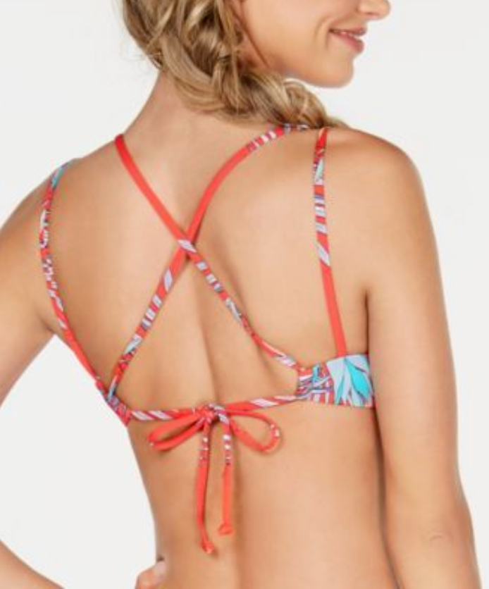 Bar III Tropic Retreat Printed Bralette Bikini Top