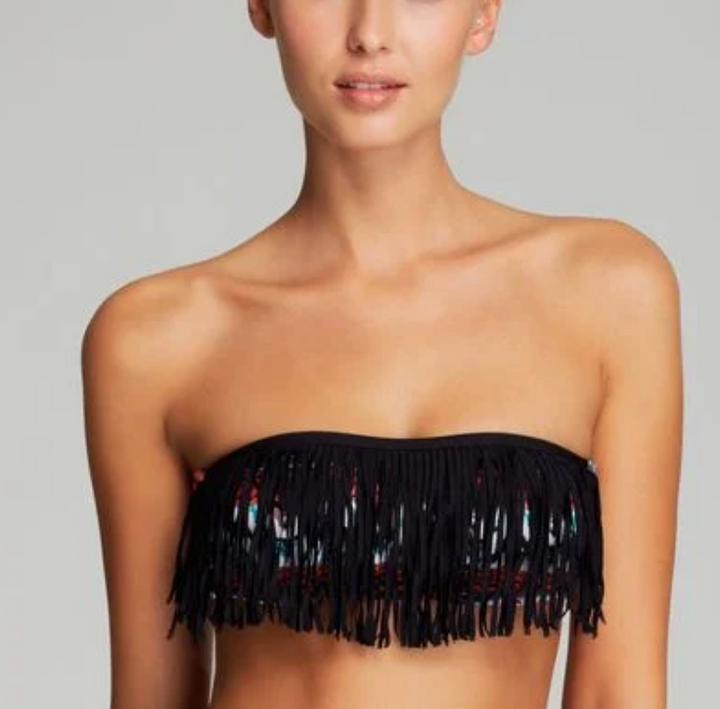 L*Space Zagora Dolly Fringe Bandeau Bikini Top Size S # 30C 117 NEW