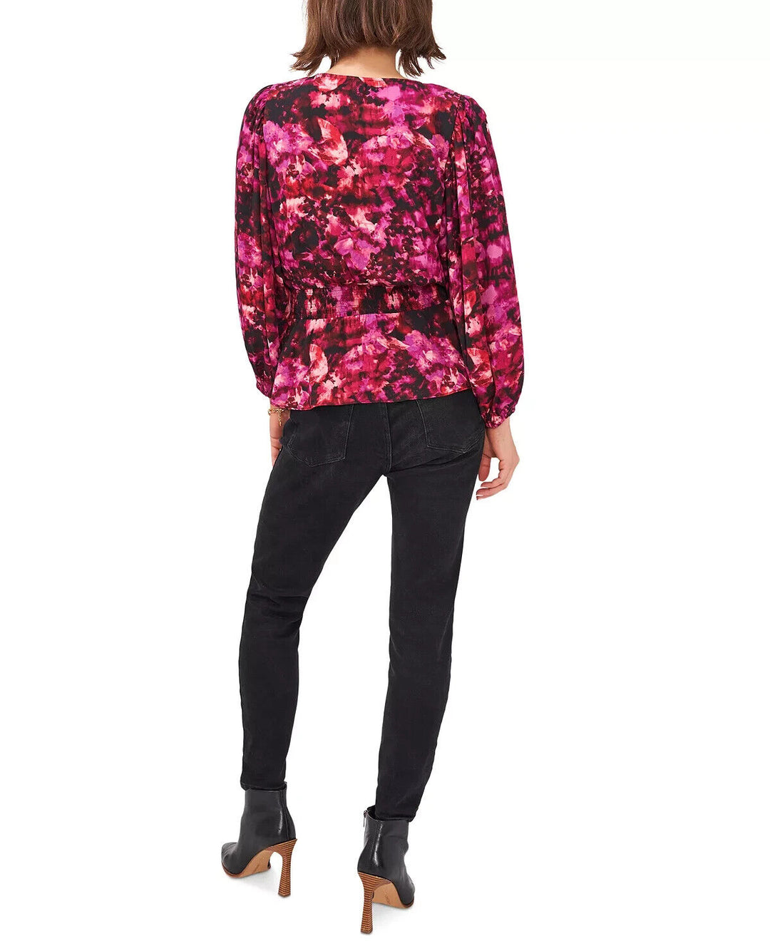 Vince Camuto Printed Peplum Blouse