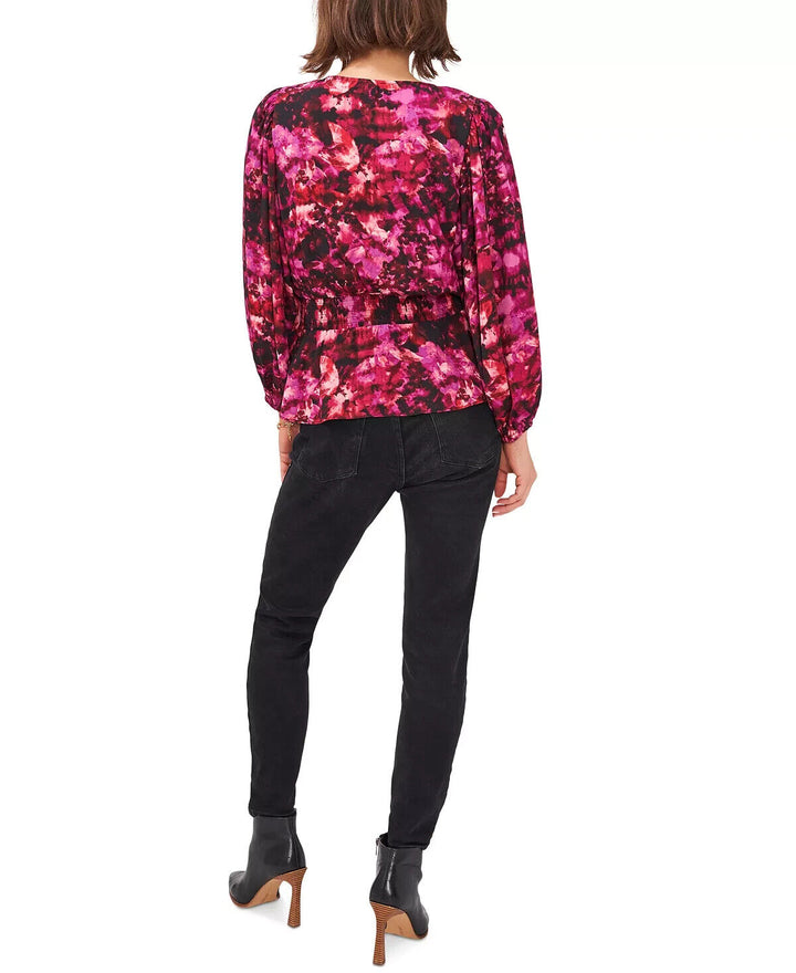 Vince Camuto Printed Peplum Blouse