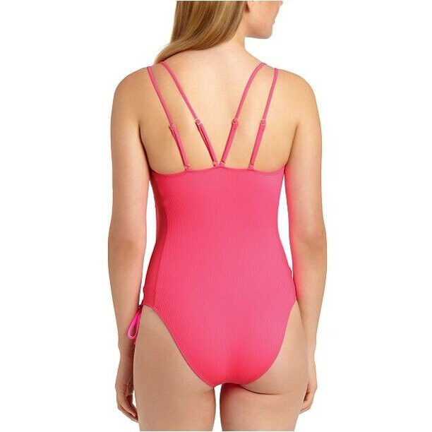 California Waves Ribbed Bandeau One-Piece Swimsuit