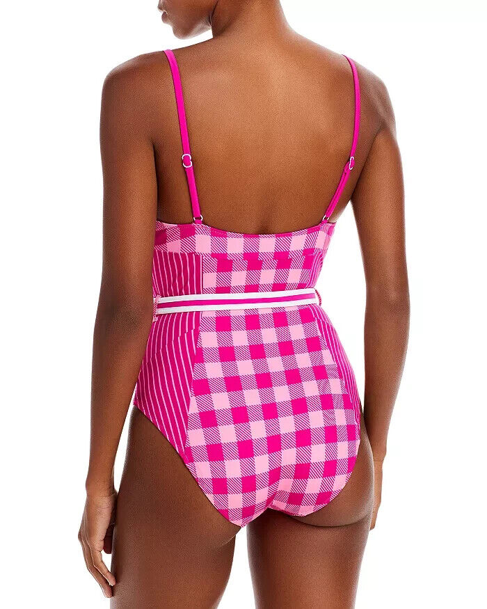 Sólido y a rayas Traje de baño de una pieza Spencer MSRP $ 188 Talla L # UB8 438 NUEVO