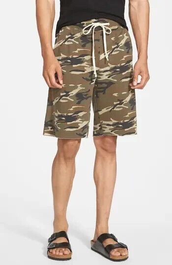 ALTERNATIVE 'Victory' Camo French Terry Cutoff Shorts $48 Size L # 6A 1740 NEW 