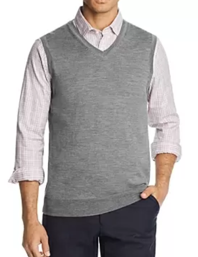 The Men Store V-Neck Merino Wool Vest MSRP $78 Size L # 5D 2066 NEW