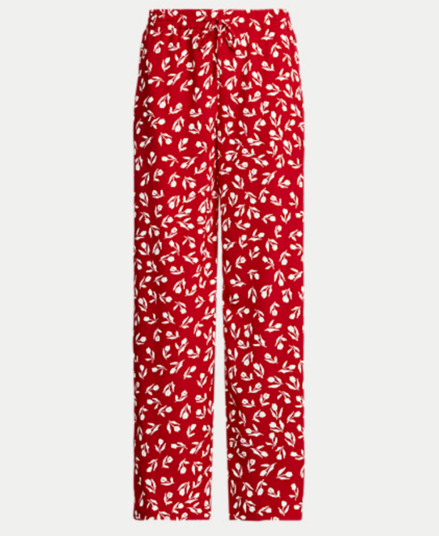 Pantalón de pernera ancha de crepé con estampado de tulipanes de Lauren Ralph Lauren $125 Talla XL # 12A 1446 NUEVO