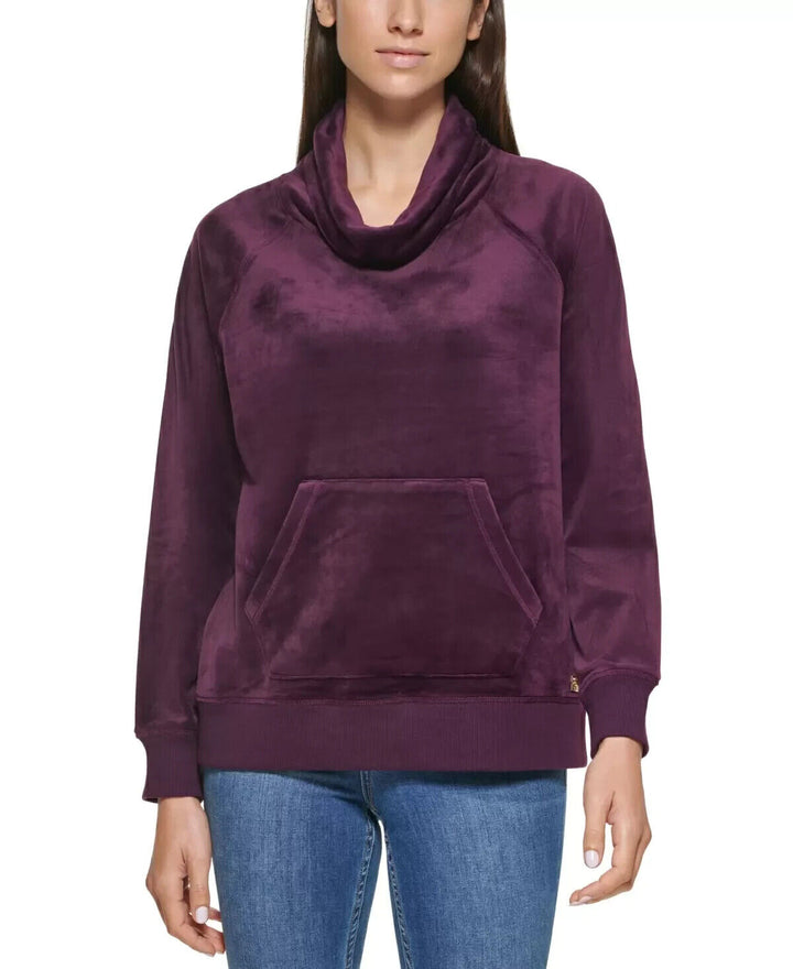 Calvin Klein Cowl Neck Velour Sweatshirt MSRP $79 Size S # 6A 1827 NEW