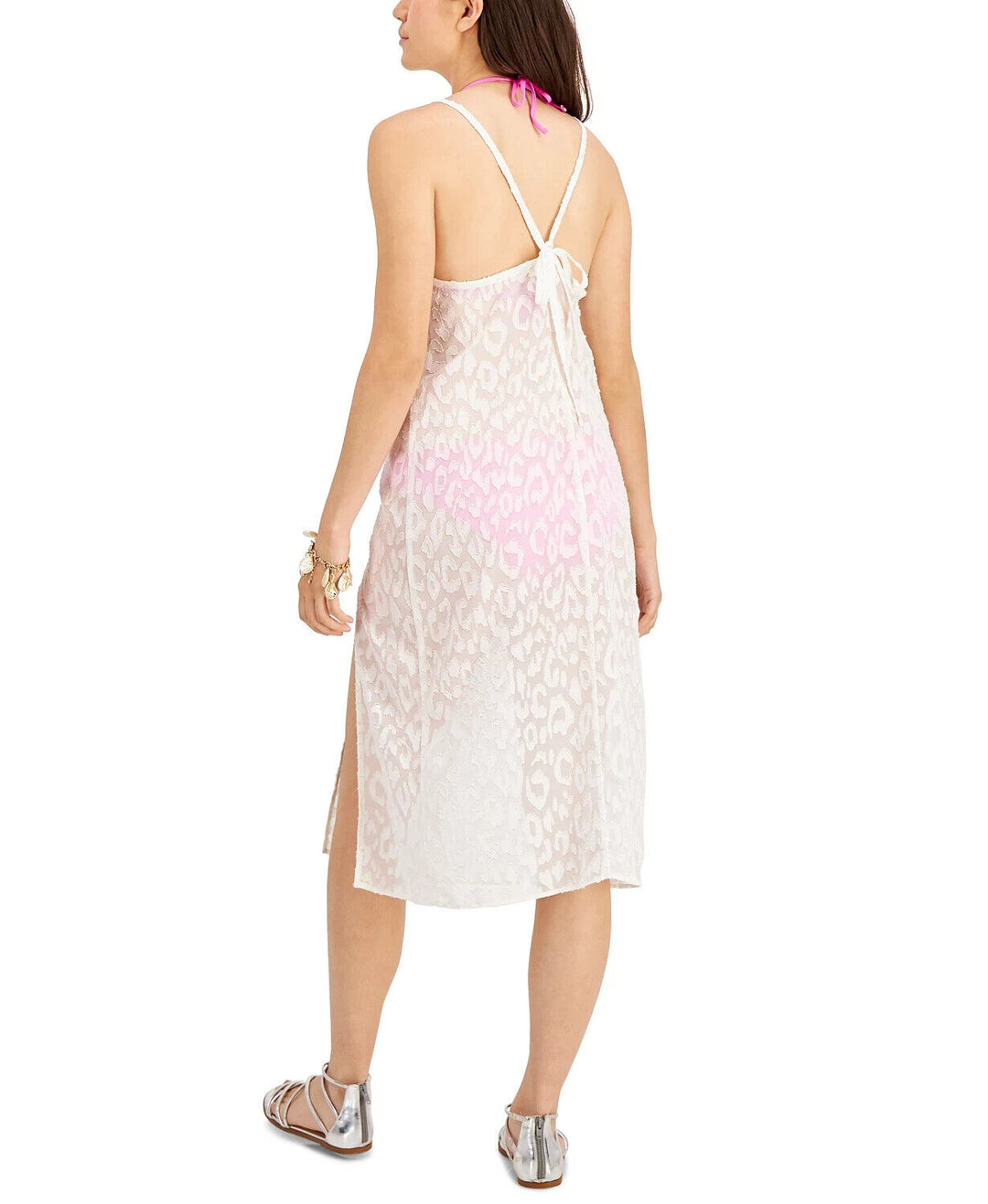 Miken Juniors' Lurex Animal-Print Midi Cover-Up