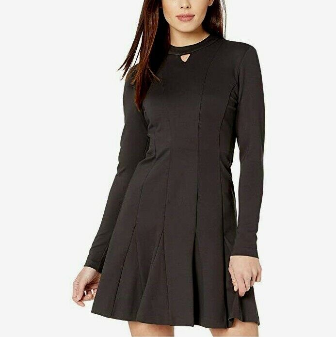 Nicole Miller Ponte-Knit Fit &amp; Flare Dress MSRP $295 Talla S # 10B 1522 NUEVO