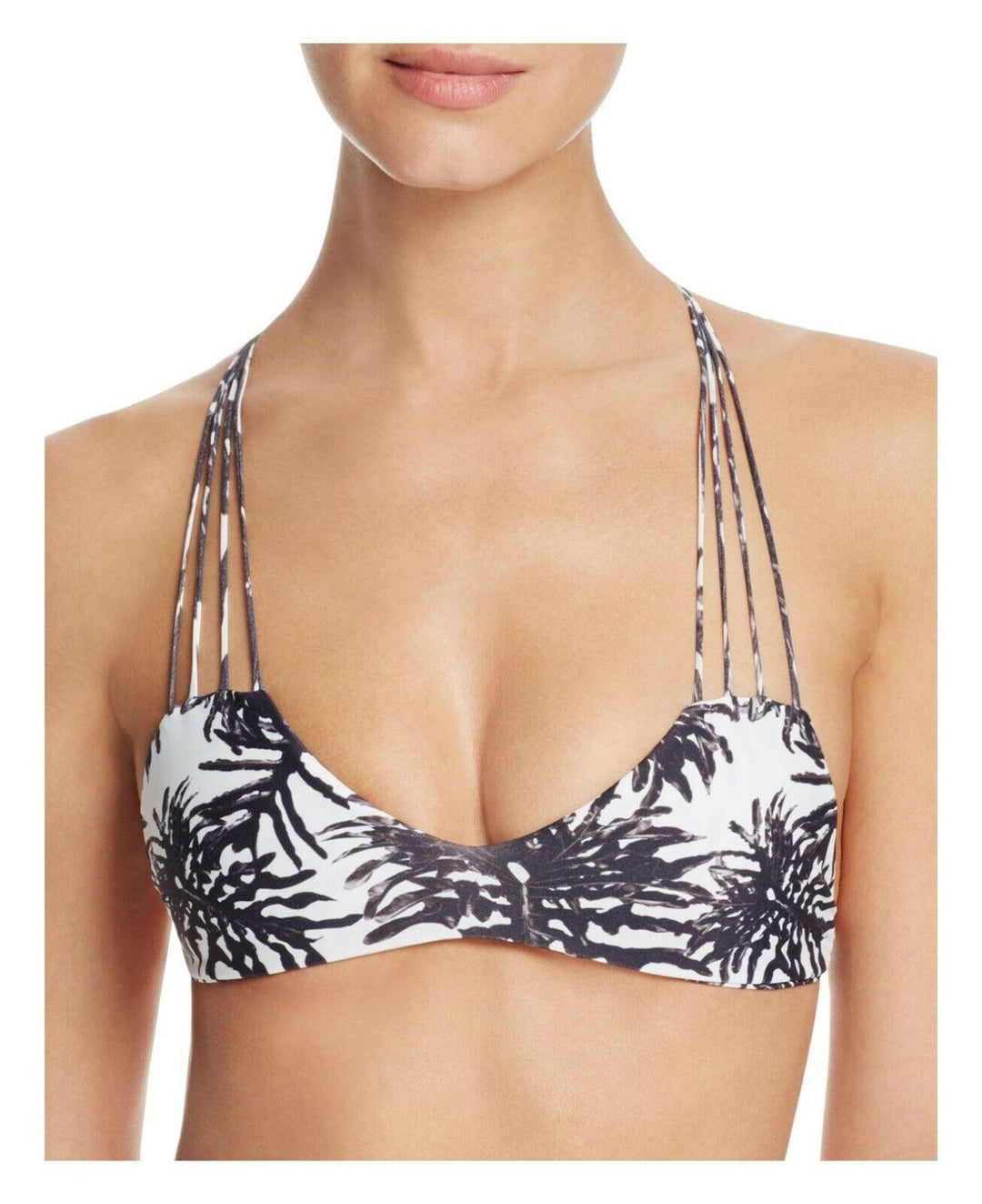 Mikoh Banyans Leaf Print Multi Strap Bikini Top MSRP $ 112 Talla S # U7 394 NUEVO