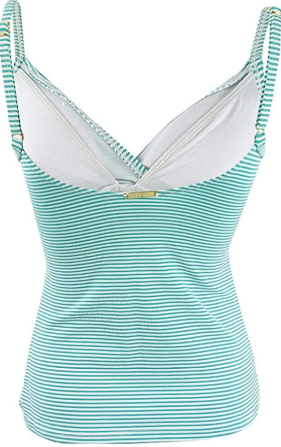 LAUREN Ralph Lauren Seersucker Stripe Ruffle Tankini